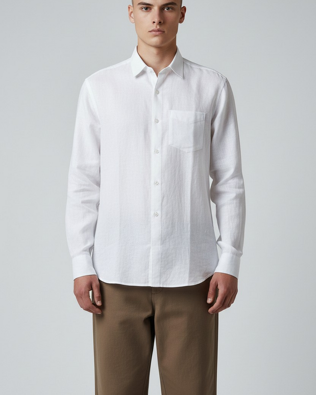 WHITE LINEN SHIRT