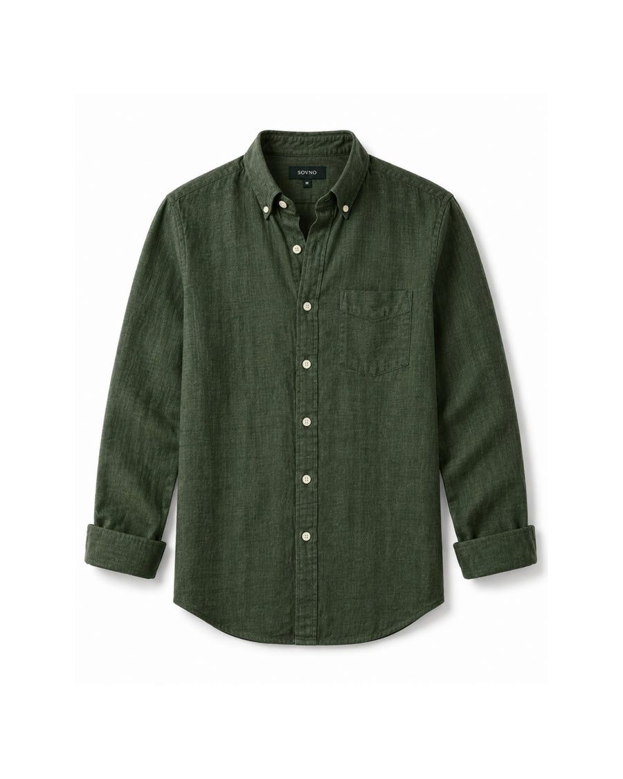 Linen Shirt Forest Green